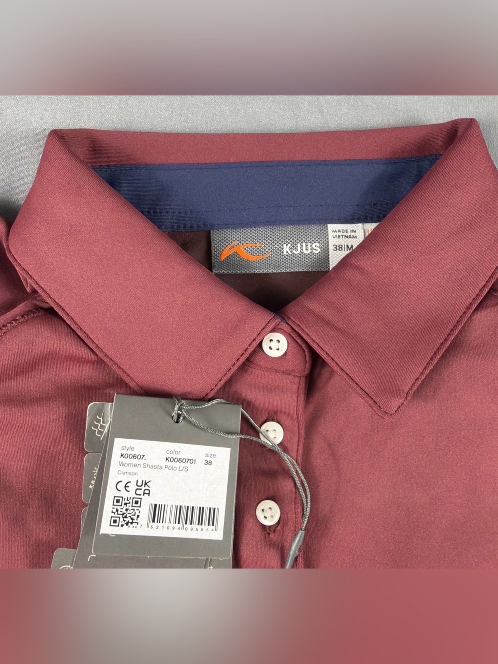 KJUS Womens Golf Shirt Polo Shasta LS Medium Crimson Polyamide Spandex MSRP $109